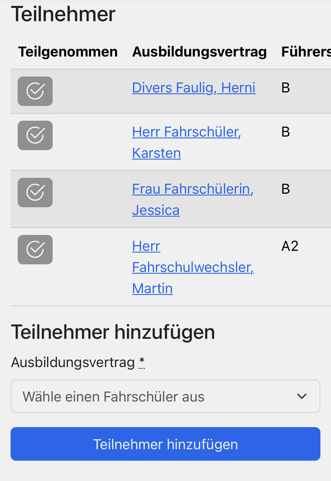 fahrschulia-theorieunterricht-anwesenheitsliste Theorieunterricht Anwesenheit abhacken